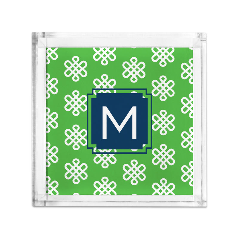 Petite Monogram Lucite Tray Clementine - Dabney Lee
