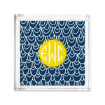 Petite Monogram Lucite Tray Top Deck  - Dabney Lee