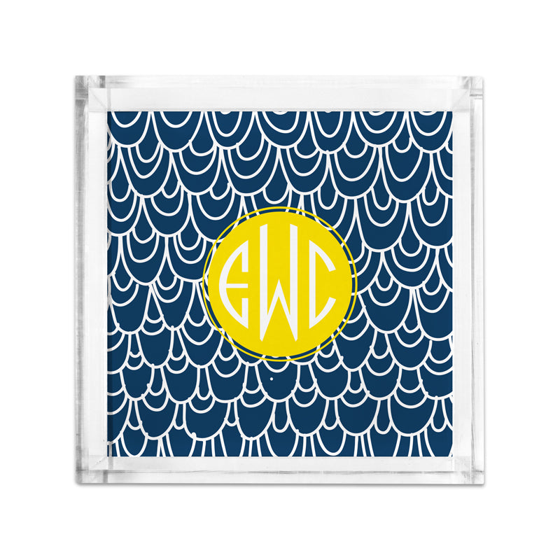 Petite Monogram Lucite Tray Top Deck  - Dabney Lee
