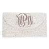 Crescent Flap Custom Beaded Wedding Day Clutch
