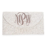 Crescent Flap Custom Beaded Wedding Day Clutch