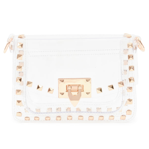 Jackie Clear Chain Purse - Pearl