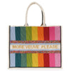 Madeleine Tote - Metallic Rainbow Stripe