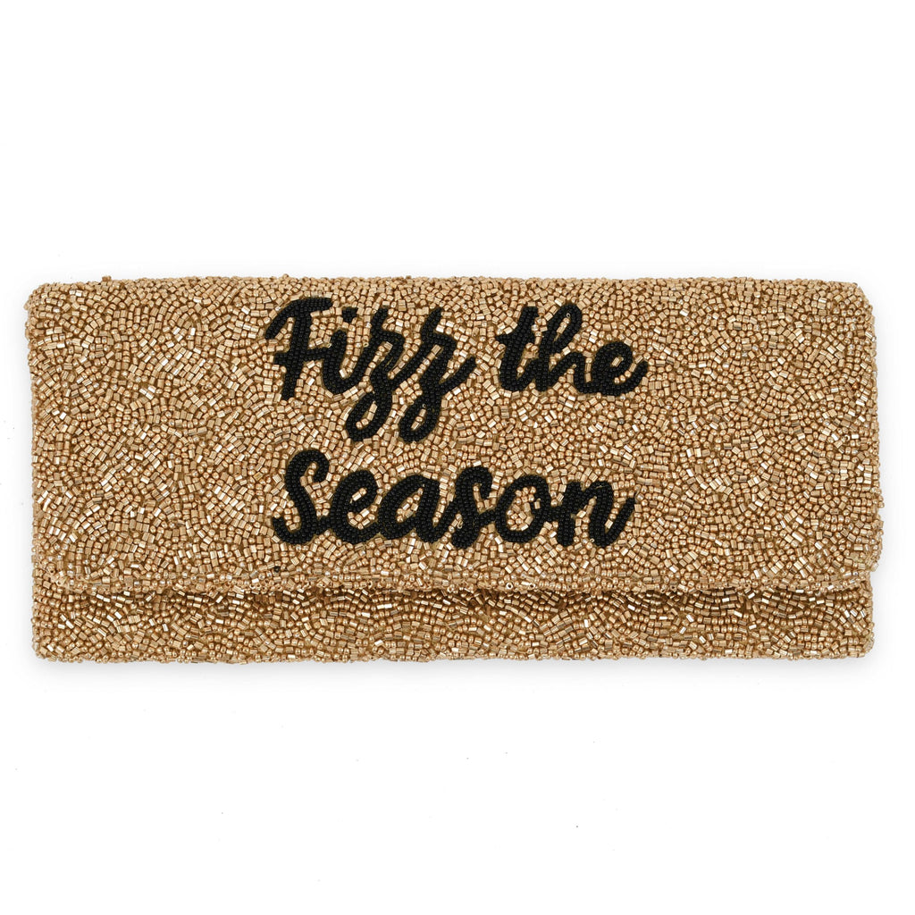 Mrs. Southern Social Foldover Beaded Clutch - Fizz the Season