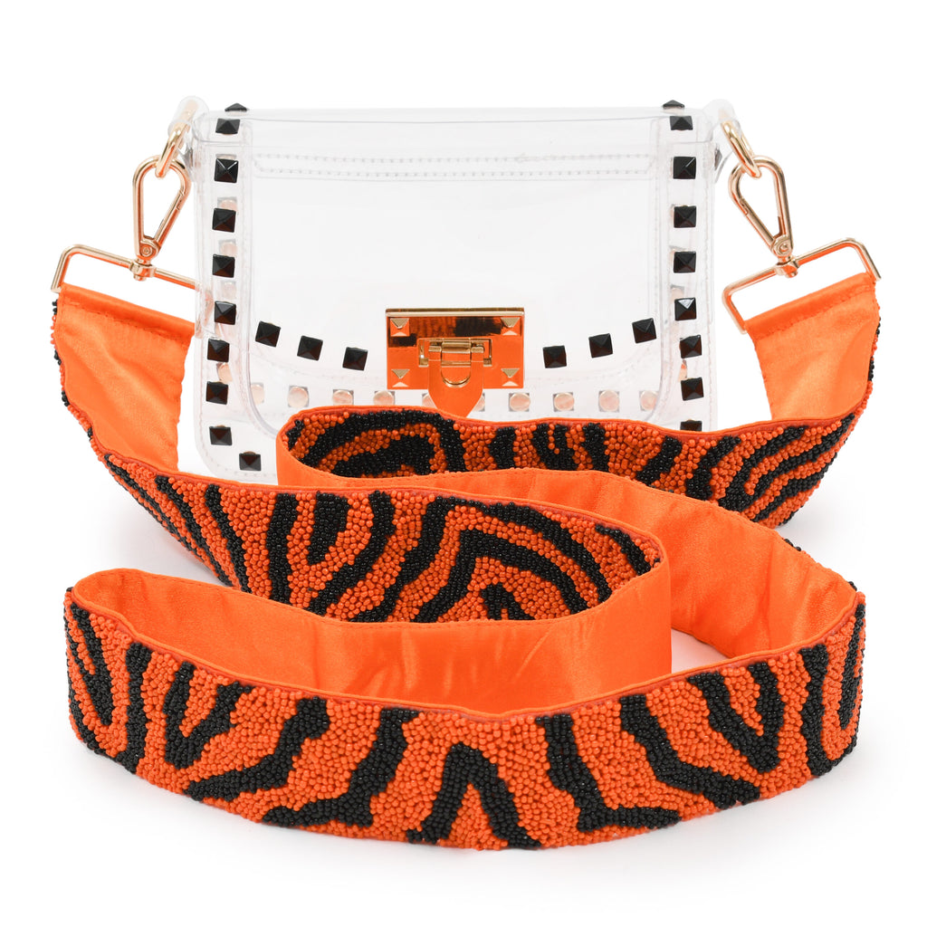 Wide Purse Strap - Custom Beaded Tiger Stripe- You Choose the Colors - You  Choose the Colors