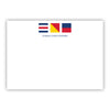 Nautical Flag Monogram Flat Note Card - Boatman Geller