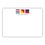 Flache Notizkarte mit Monogramm der Seeflagge – Boatman Geller