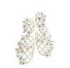 GARDEN COLLECTION: GOLDEN TRELLIS + MOTHER OF PEARL FLOWERS + SAPPHIRE BLUE GLASS Earrings - Nicola Bathie