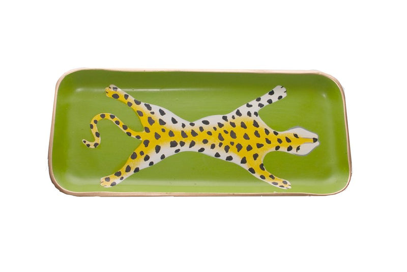 Grünes Leoparden-Tablett klein – Dana Gibson