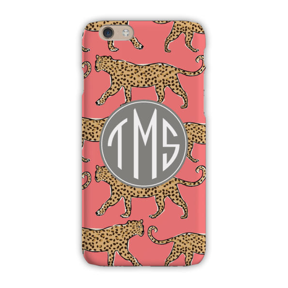 Monogram iPhone Case - Leopard Coral - Clairebella