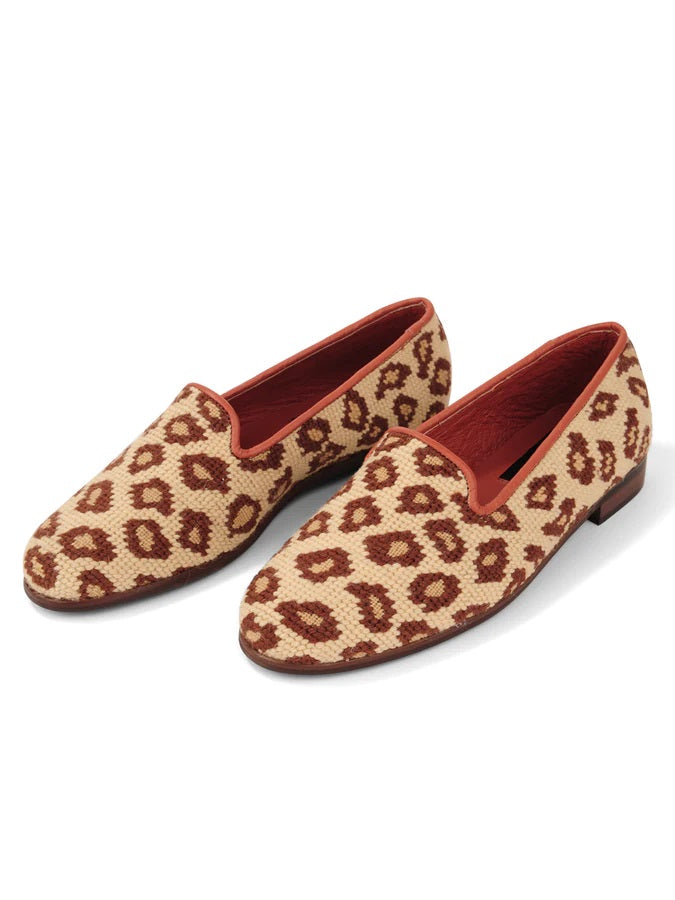 Damen-Loafer mit Leopardenmuster und Nadelspitze – von Paige