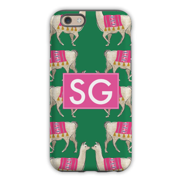 Monogram iPhone Case - Bold Stripe Pink & Navy - Boatman Geller