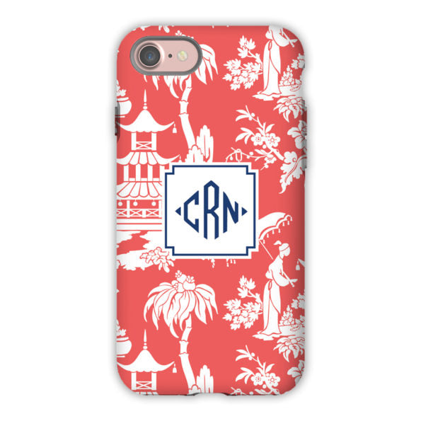 Monogram iPhone Case  - Pagoda Garden Coral - Boatman Geller