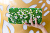 Half Barrel Beaded Monogram Clutch - Lilly of the Valley