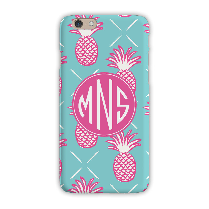 Monogram iPhone Case - Pineapples Blue - Clairebella