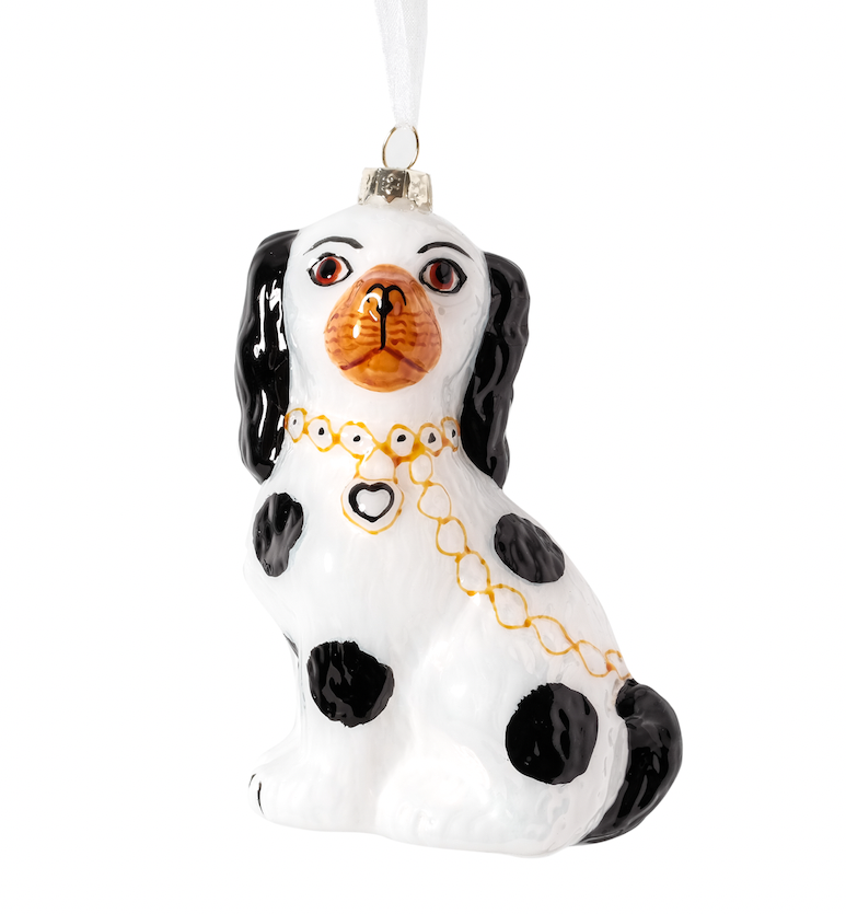 Staffordshire Dog Ornament - Black and White