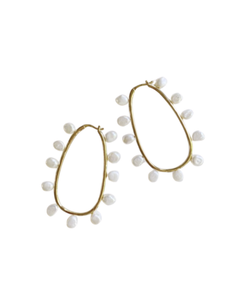Collection Earrings Pearl Loops - Nicola Bathie