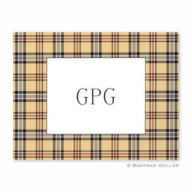 Personalized Folded Note Cards Town Plaid - Boatman Geller
