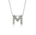 Halskette mit einzelnem Mikropavé-Diamant mit Initiale – Jane Basch
