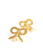 Kleine Schleife-Perlen-Tropfenohrringe – Gold – Lisi Lerch