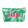 Zippered Pouch - Palm Leaves Green - Clairebella Studio