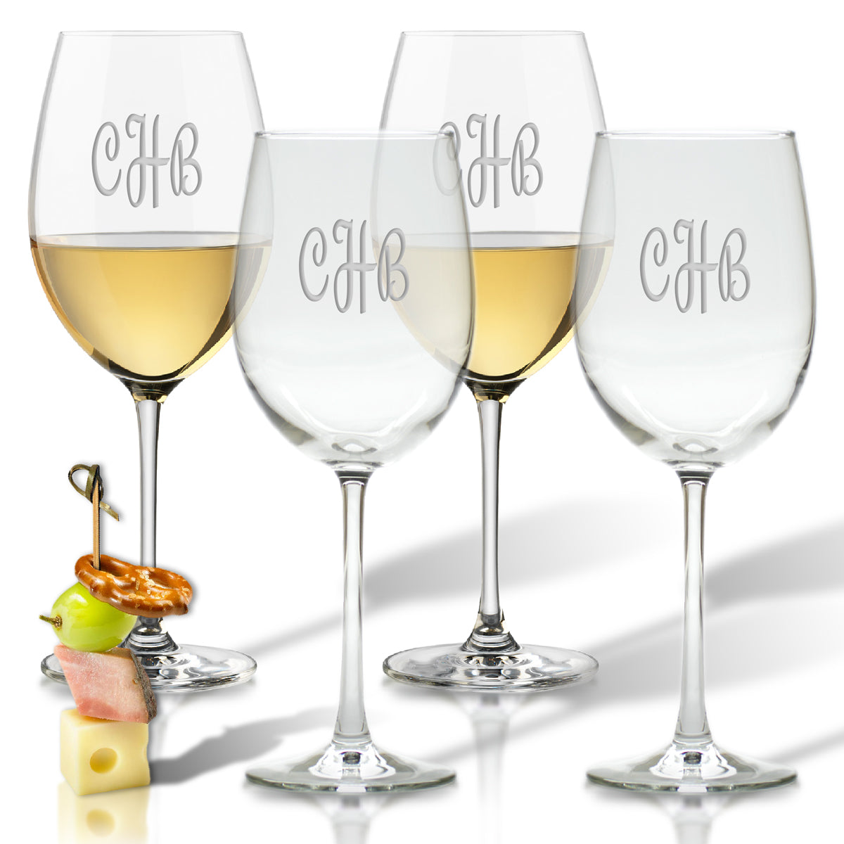 Weingläser mit Monogramm – 4er-Set