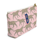 Zippered Pouch - Leopard Pink - Clairebella Studio